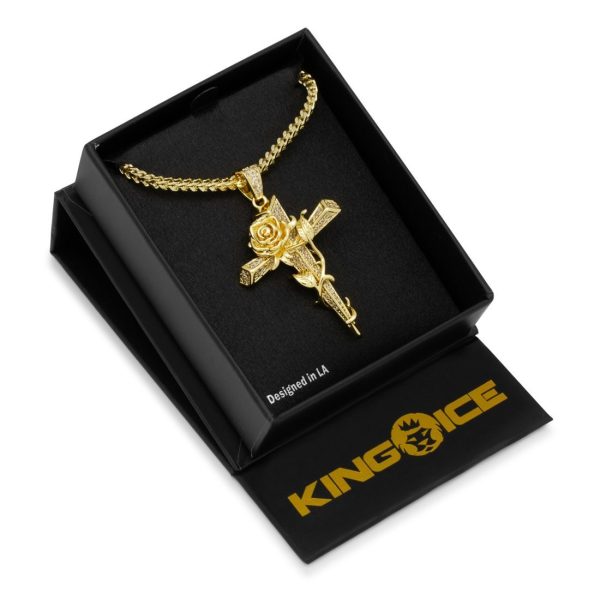 Rose Thorned Cross Necklace on Sale - Image 4