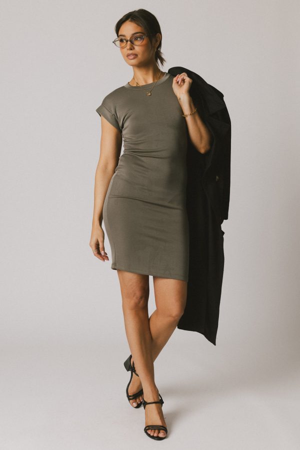 Lauren Tee Shirt Mini Dress in Olive Cheap - Image 2