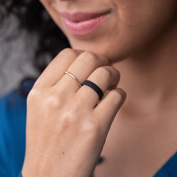 Infinity Thin Silicone Ring - Obsidian Cheap - Image 4