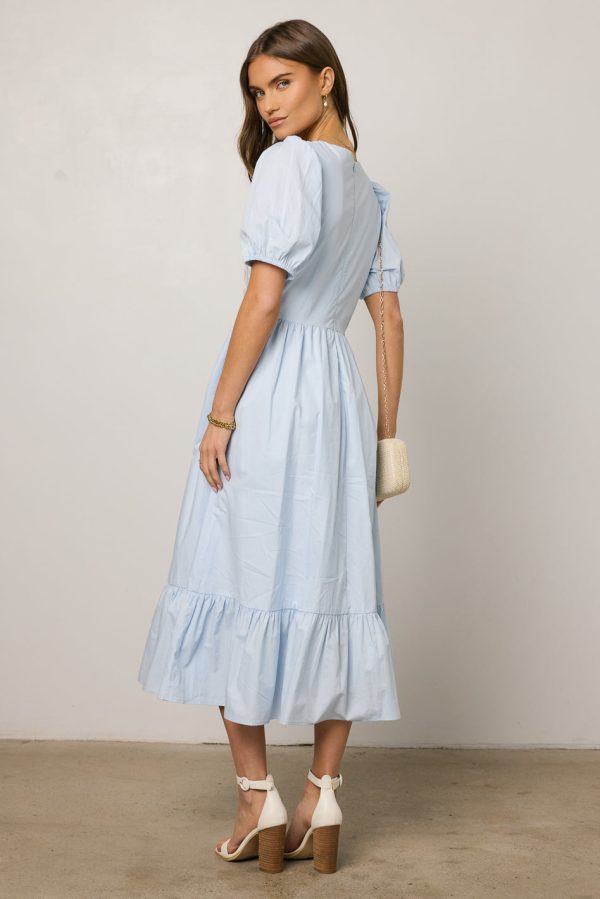 Jozette Floral Midi Dress in Blue For Cheap - Image 2