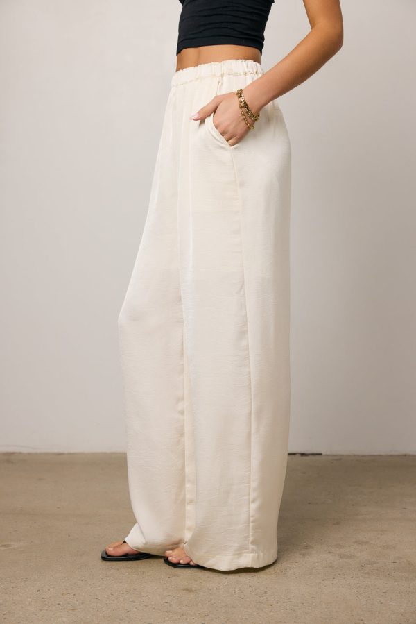 Maya Wide Leg Pants in Ecru Fashion - Image 3