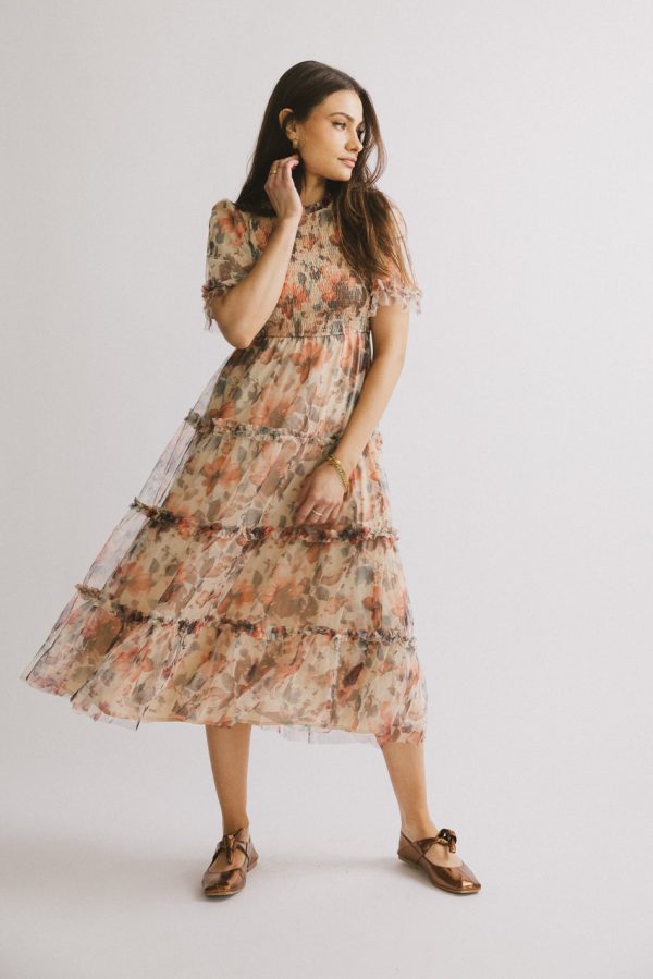 Janette Floral Midi Dress Online now
