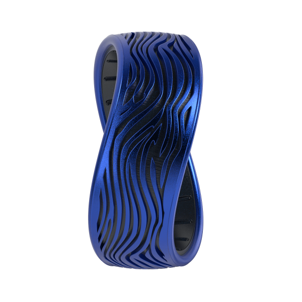 Etched Natural Forces Silicone Ring - Stormy Sea - Sapphire Black Pearl Fashion - Image 3