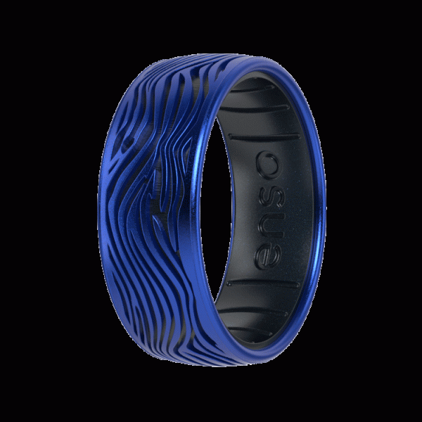 Etched Natural Forces Silicone Ring - Stormy Sea - Sapphire Black Pearl Fashion - Image 4
