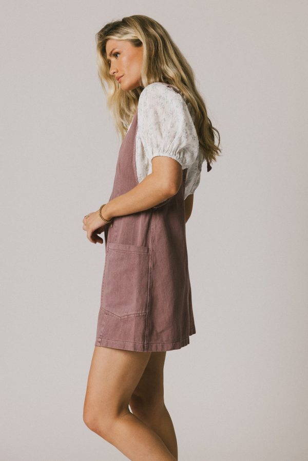 Scottie Denim Overalls in Mauve Online now - Image 4