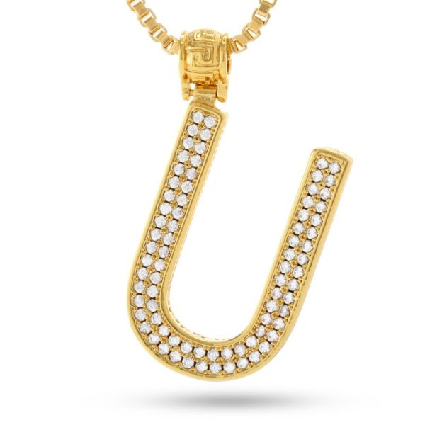 14K Gold Letter  U  Necklace Online Hot Sale