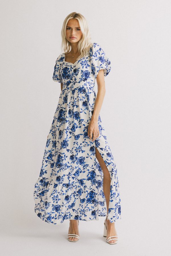 Mellanie Floral Maxi Dress in Blue Supply - Image 2