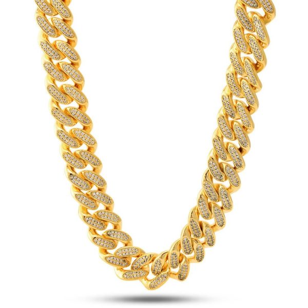 18mm Classic Iced Miami Cuban Link Chain For Cheap