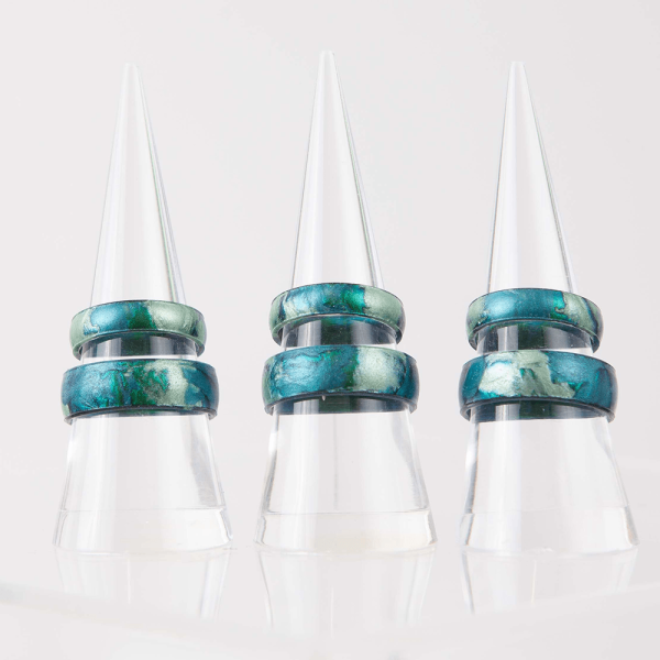 Handcrafted Thin Silicone Ring - Forest on Sale - Image 2