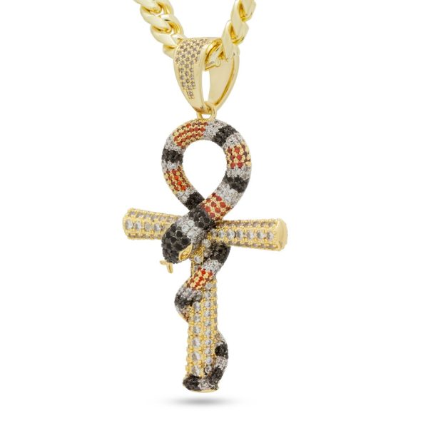 King Snake Ankh Key Necklace on Sale