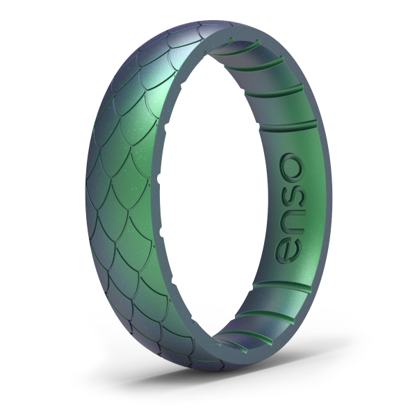 Etched Classic Thin Silicone Ring - Dragon Scale Online