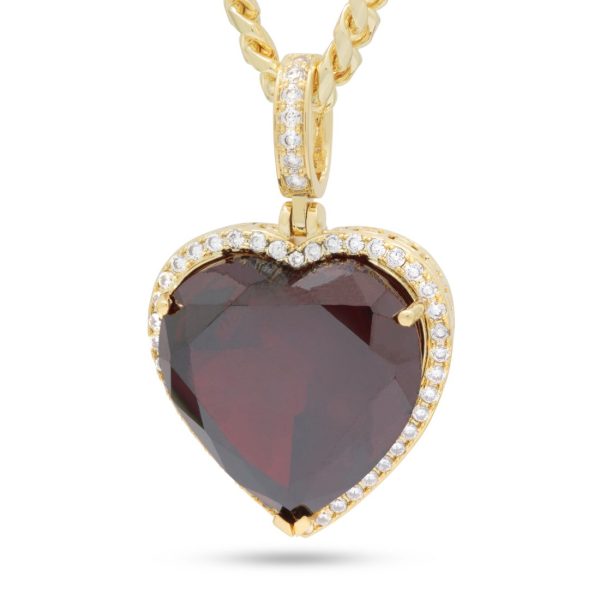 Ruby Heart Necklace For Sale
