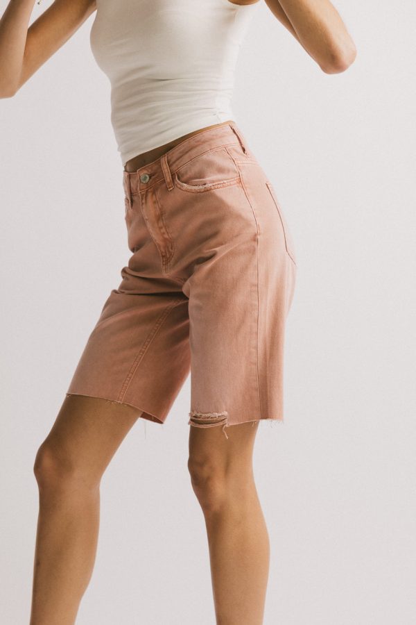 Marlene Denim Shorts in Salmon For Cheap - Image 2