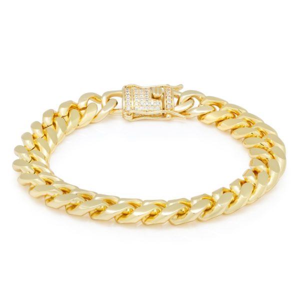 Solid Gold 12mm Miami Cuban Link Bracelet Hot on Sale