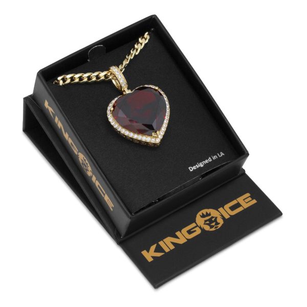Ruby Heart Necklace For Sale - Image 4