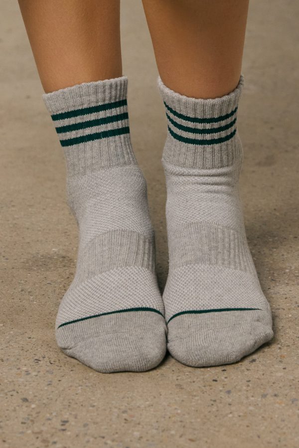 Basic Stripe Crew Sock in Grey Cheap - Image 3