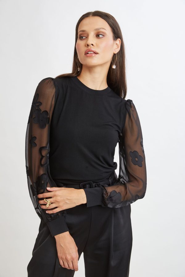 Floral Satin Burnout Combo Knit Online