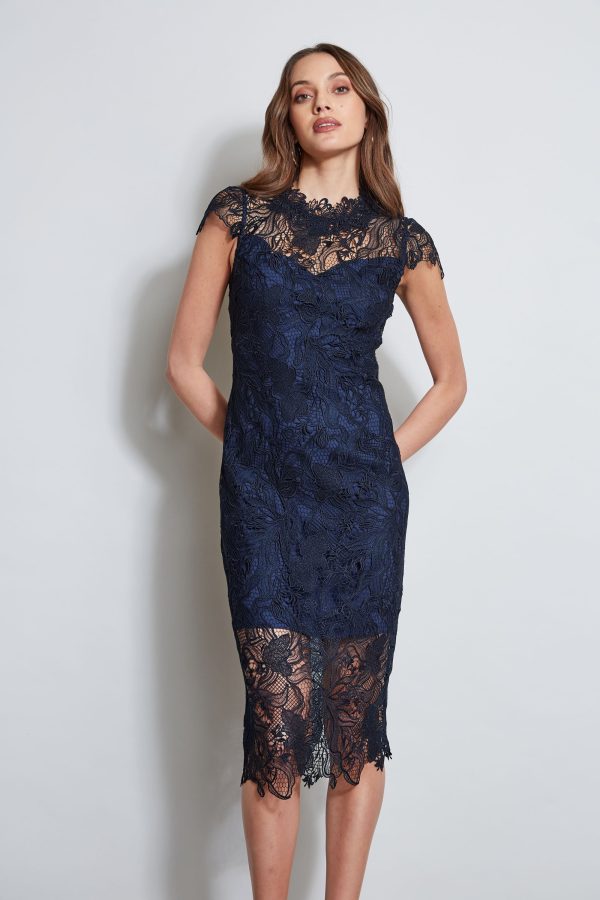 Lace Applique Midi Dress For Cheap - Image 2