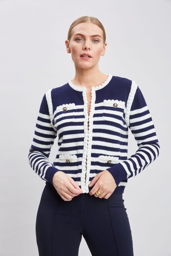 T-Tahari Striped Cardigan Jacket Online Hot Sale - Image 4