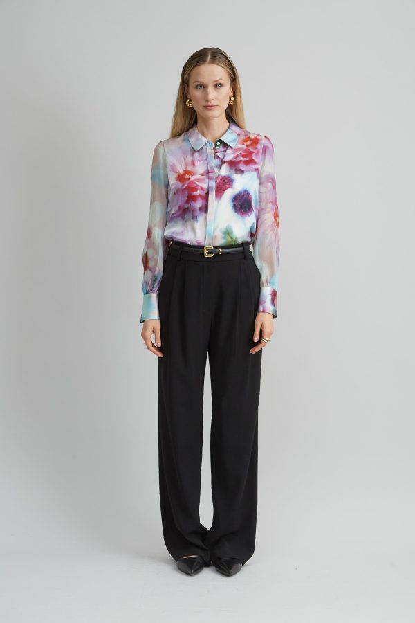Mixed Media Silk Floral Shirt Online Hot Sale - Image 2
