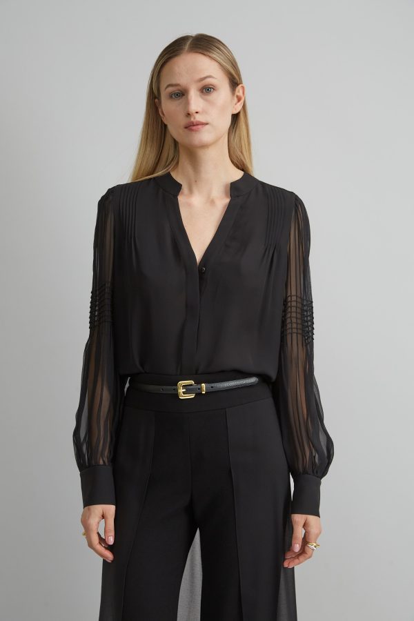 Chiffon Button Down Shirt Online Hot Sale